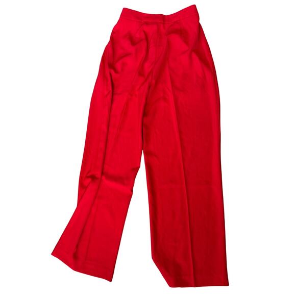 Commense Minimalist Middle Waist Pleated Tapered Pants Dressy Cherry Red Small - Picture 3 of 5